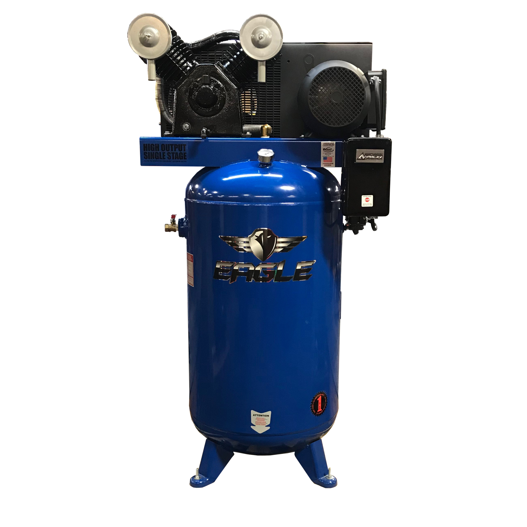 EAGLE, 80 Gallon 30 CFM Air Compressor, Horsepower 7.5 HP, Air Tank Size 80 Gal, Model# C7180V1-MS